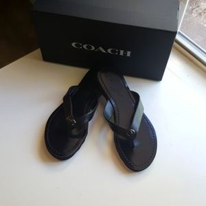 Shelly women open toe leather flip flop sandals